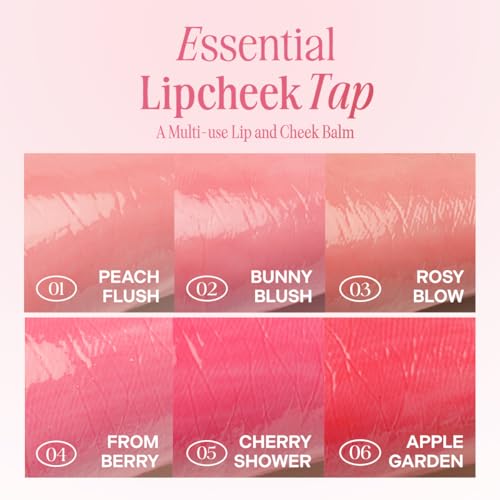 Image of CLIO Essential Lip & Cheek Tap, Pocket Blush, Creamy & Buildable Color, Contour & Highlight Face, Dewy & Natural Glow Finish, Non-Greasy, Travel-Sized, Safe for Sensitive Skin (05 CHERRY SHOWER)