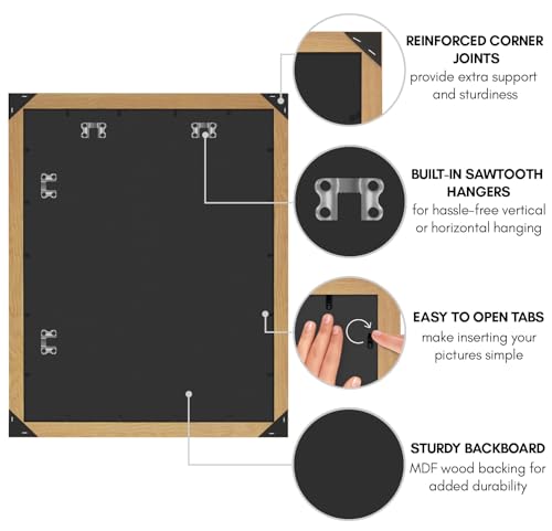 Americanflat 22x28 Poster Frame with Polished Plexiglass - Wide Picture Frames Made of Engineered Wood for Vertical or Horizontal Wall Display - Epic Collection - Pine