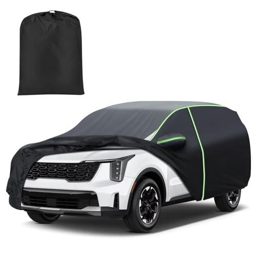 Image of Mixsuper Liner Car Cover for Kia Sorento 2003-2026, 7 Layers Full Car Cover All Weather Car Covers for Sorento, Waterproof Outdoor Cover with Zipper Door Reflective Strips
