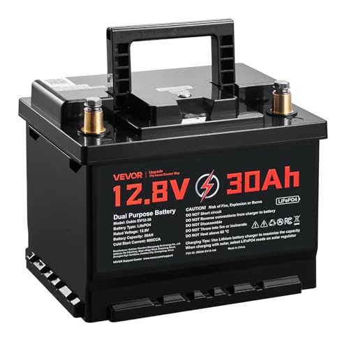 VEVOR 12V 30Ah LiFePO4 Dual Purpose