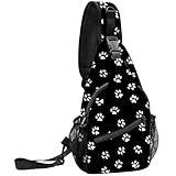 FyLybois Paw Print Sling Bag for Women Crossbody Backpack Lightweight Chest Daypack Fashion Shoulder Bags for Travel Hiking Biking