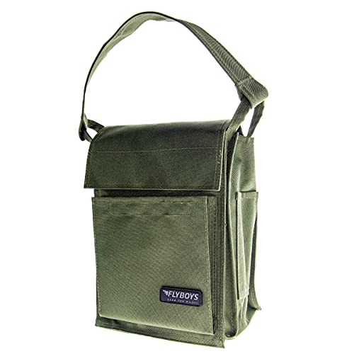 FLYBOYS Regular Pubs Bag - Expanded Capacity Shoulder Bag - For Professional Pilots, General Aviation - 7.5 in X 10 in - Olive Green