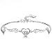 ZENI 925 Silver Women Bracelet Love Heart Angel Wings with 3A 5mm Cubic Zirconia, Exquisite Gift Package (White)