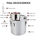 GarveeHome Alcohol Still 10 gal 38 L Water Alcohol Distiller Spirits Kit w/Copper Tube & Display Thermometer, Home Brew Wine Making Kit for Diy Whiskey, Wine, Brandy, Essential Oil