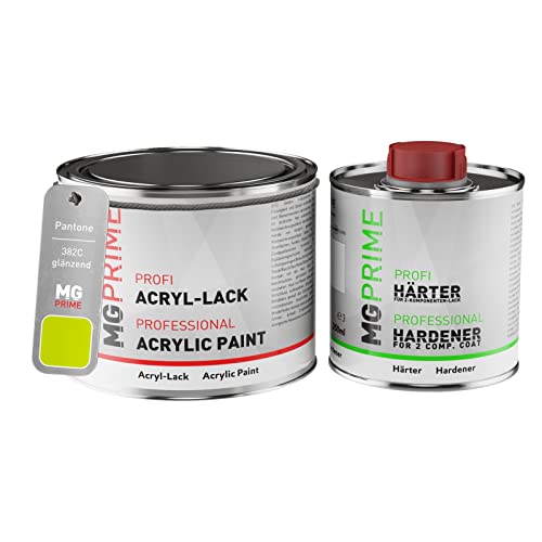 Pantone 382C Green Peinture acrylique brillante Pot de 0,75 litre / 750 ml, y compris le durcisseur