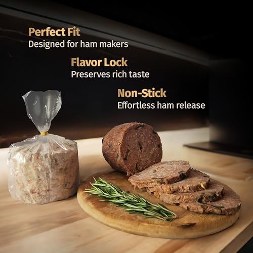 Ham Press Cooking Poly Bags for Boiling compatible with Ham Maker, Healthy Food Boil Bag Perfect for Lunch Deli Meat, Seafood, Vegetables, BPA-Free Plastic Freezer Bag, 8'' x 14'', 40 Bags by Matiks