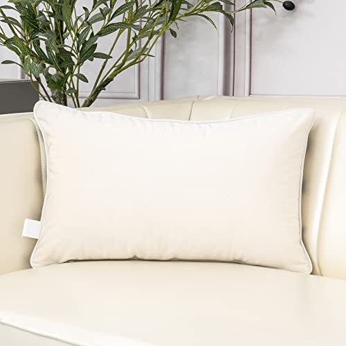 Aeckself 12 X 20 Inch White Geometric Black Plaid Stripes Cut Velvet Cushion Case Luxury Modern Lumbar Throw Pillow Cover Pillowcase For Couch Living Room Bedroom Car 30 X 50Cm #TOP1