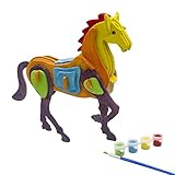 3d Puzzle Art Projects Craft Wood 3d Puzzles for Kids Ages 6-8 &up Assemble Paint DIY Animal Crafts Horse by Miscy