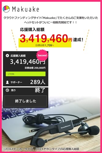 SOUNDWARRIOR ヘッドセット B-Frame-air 片耳スピーカータイプ 超軽量 有線 折りたたみ式 USB-C アダプター + オリジナル専用ケース付 日本製 SW-HW2-USB