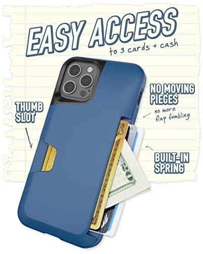 Image of Smartish iPhone 12 /12 Pro Wallet Case - Wallet Slayer Vol. 1 [Slim + Protective] Credit Card Holder (Silk) - Blues on The Green