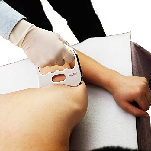 Image of Stainless Steel Gua Sha Scraping Massage Tool - STICKON IASTM Tools Great Soft Tissue Mobilization Tool (K Shape)