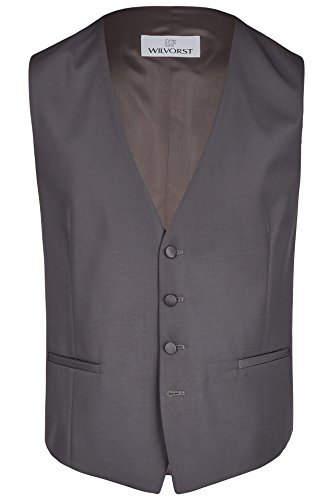 Wilvorst - Gilet da matrimonio, tinta unita, slimline antracite. 94