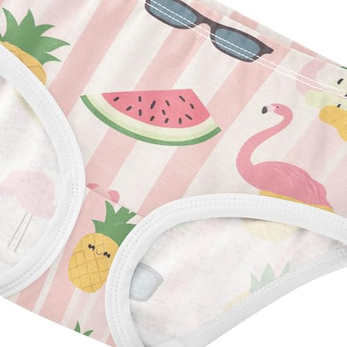 Wusikd Ice Cream Watermelon Girls' Underwear Cotton Pink Stripe Girls Briefs Soft Toddler Underwear 2T4