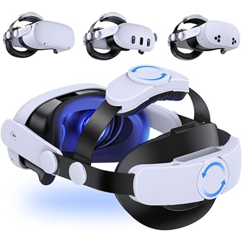 Head Strap for Quest 2/Quest 3/Quest 3S, Comfort Head Strap for Elite Strap Replacement with Adjustable Hinge, Double Knobs, Soft Cushion, Reduces Head Pressure, Enhanced Balance and Comfort