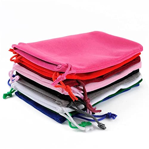 Bolsas de terciopelo con cordón para detalles de boda y recuerdos de fiesta comunión rosa 7