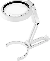 Lupa Premium 30x Dobrável com Luz LED 2 Níveis | Leitura, Joias, Moedas, Envelhecimento Visual