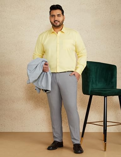 Image of Amazon Brand - Symbol Men's Solid Cotton Formal Shirt | Plain | Full Sleeve - Regular Fit (Available in Plus Sizes)