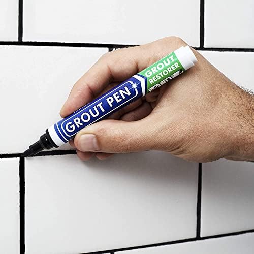 Twin Pack (BLACK) Grout Pen - Designed for restoring tile grout in bathrooms & kitchens