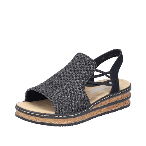 Rieker Damen Sandalen 62941-00 schwarz Gr. 39