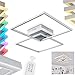 Produktbild LED Deckenleuchte Lithgow, dimmbare Deckenlampe aus Metall in Silberfarben/Weiß, Leuchte mit Nachtlicht u. Memory-Funktion, 3850 Lm, 3000 Kelvin + RGB, 35,5W (inkl.), RGB-Farbwechsler & Fernbedienung