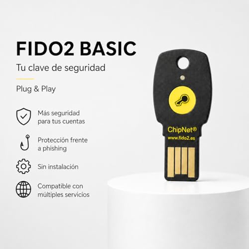 fido2 + U2F - USB A Y C - PassKey Basic - FIDO2 Certified - ChipNet ID - Hiszpańska firma z osobistym wsparciem