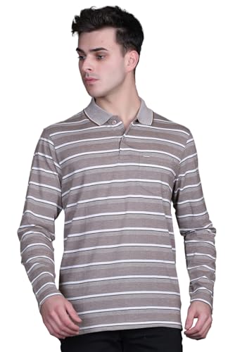 Image of Full Sleeve Polo T Shirt for Men Cotton with Pocket and Collar - Regular Fit Tshirt