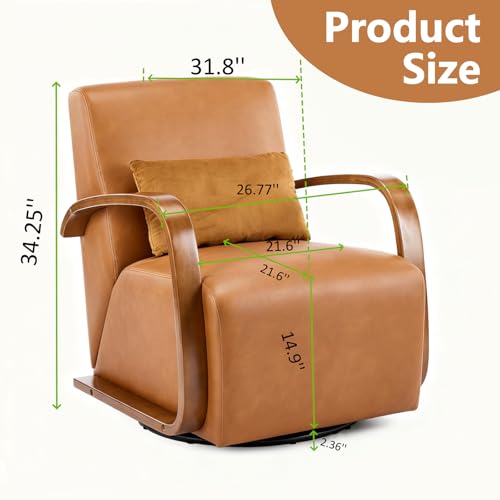 Mid Century PU Leather Swivel Chair