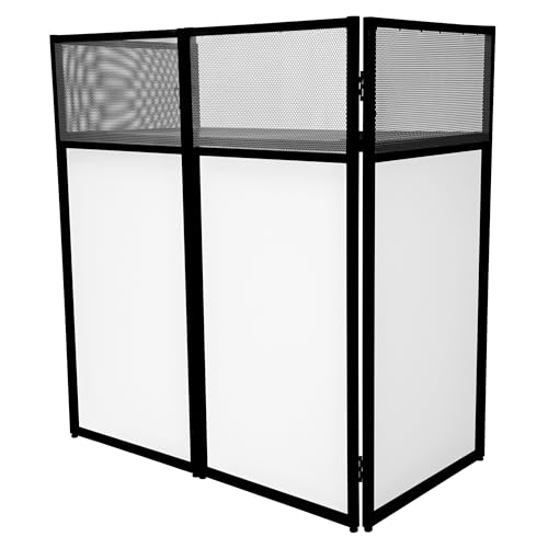 CABINA DJ | 113.5cm x 105cm x 57cm | Diseño Plegable | Fundas Intercambiables | Paneles de Malla Aireadores| Estante Espacioso para Mezcla | Bolsa de Almacenamiento Portátil INCLUÍDA