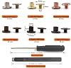Alloypro 120 sets de tornillos Chicago con perforador y destornillador, kit variado de 6 colores de remaches de cuero, tornillos de cabeza plana y redonda, postes para encuadernación, remaches de tuerca, pernos Chicago para manualidades en cuero (5×5mm) 4