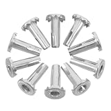 NULYLU Inserti in Ferro per Ruote Mobili 10 Pezzi Denti Testa Design Estetico Connessione Affidabile per Gambe Fasciatoio e Sedie Colore Argento