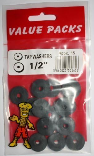 15 (Approx.) Half Inch, 1/2 inch (1.3 cm) Tap Washers, Suits hand basin taps