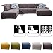 Produktbild CAVADORE Wohnlandschaft Tabagos / U-Form mit Ottomane links / XXL Couch mit Sitztiefenverstellung / Kopfteilverstellung / 364 x 85 x 248 / Grau