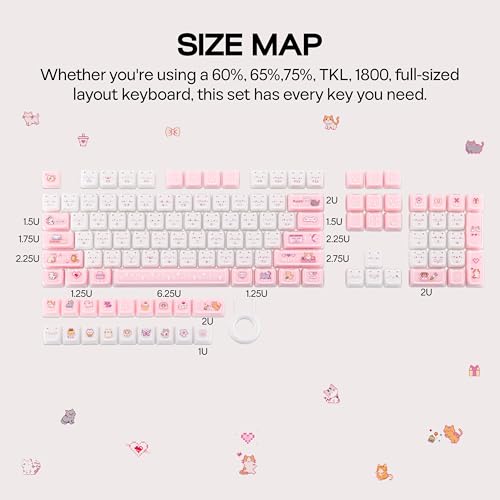 Keycaps chat profil Mao KiiBOOM en PBT et PC durable pour clavier mécanique MX - 7