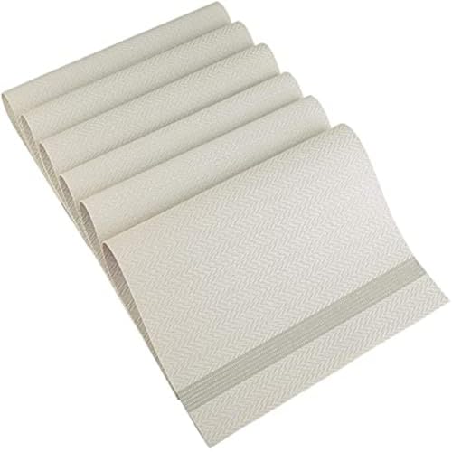 Image of Potency Table Mats Set of 4, Woven Placemate for Dining Table, Heat-Resistant Placemats Stain Resistant Anti-Skid Washable PVC Table Mats, Vinyl Placemats for Dining Kitchen Restaurant Table (31Cream)