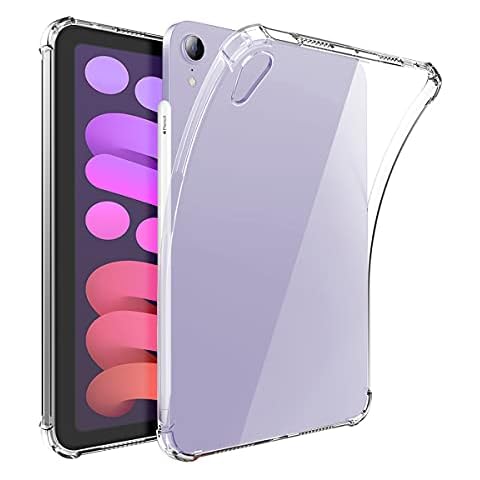Neepanda Clear Case for iPad Mini 7 A17 Pro/Mini 6 with Pencil Holder, Supports 2nd Gen Apple Pencil Charging, Ultra Slim, Lightweight, Soft TPU Back Cover Skin for iPad Mini 7th/6th Generation Cover