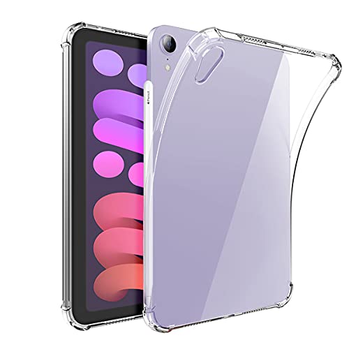 Neepanda Clear Case for iPad Mini 6 (8.3 inch, 2021) with Pencil Holder, Supports 2nd Gen Apple Pencil Charging, Ultra Slim, Lightweight, Soft TPU Back Cover Skin for iPad Mini 6th Generation