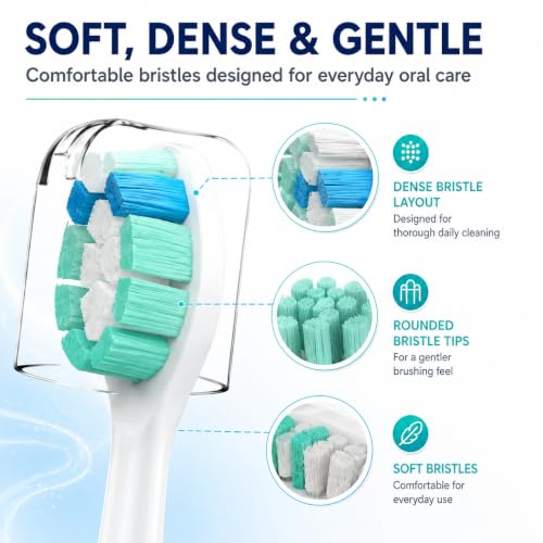 Image of 8 Pack Toothbrush Replacement Heads Compatible with Philips Sonicare, Colored, Soft Dupont Bristles, ABS, Compatible with Philip Electric Toothbrush HX3, HX6, HX9 Series
