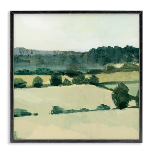 Open Green Farm Fields Country Tree, 24 x 24 Inch Framed Giclée Print