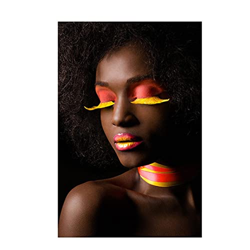 Décor de salon Cuadros raffiné : toile photo noir et blanc femme africaine 24 "x36"
