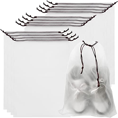 UEJYWUY 150 Pack 15.7 x 11.8 Inch Clear Plastic Drawstring Bags, 5 Mil Thick Waterproof Dust Free...