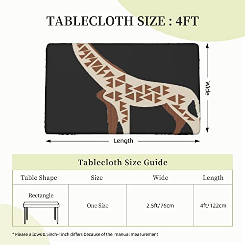 Elastic Edged Table Cover Spotted Giraffe Soft Tablecloth For Kitchen Dining Waterproof Tabletop Cover For Family Meals Christmas Festival Kitchen Decoration 2.4Ft X 4Ft #TOP5