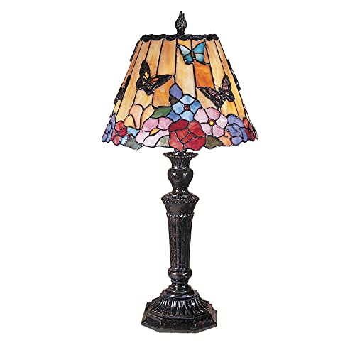 Dale Tiffany TT100587 Tiffany/Mica Two Light Table Lamp from Courtney Collection in Bronze/Dark Finish, 12.00 inches, Fieldstone Dale Tiffany TT100587 Tiffany/Mica Two Light Table Lamp from Courtney Collection in Bronze/Dark Finish, 12.00 inches, Fieldstone
