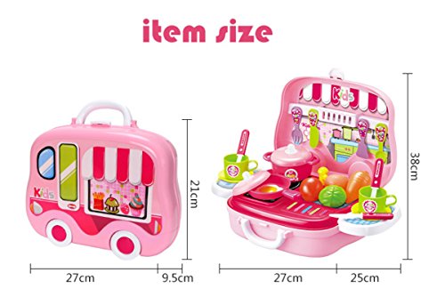 Image of Magicwand Plastic Pretend Play Carry Along Kitchen Food Play Set for Girls (26 Pcs W /o Stickers)