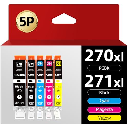 270XL 270 Ink Cartridges Compatible for Canon PGI-270XL CLI-271XL...