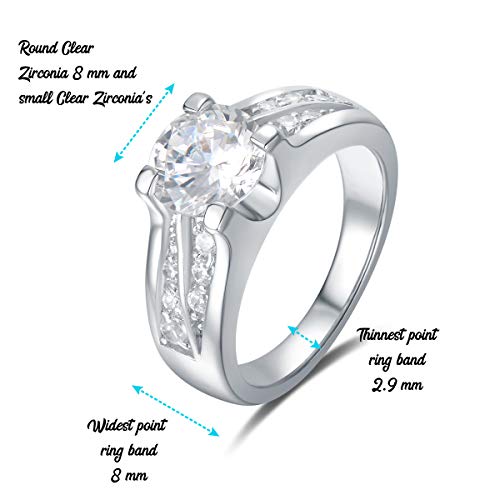 Bague pierre zirconium clair argent 925 cadeau idéal anniversaire - 2