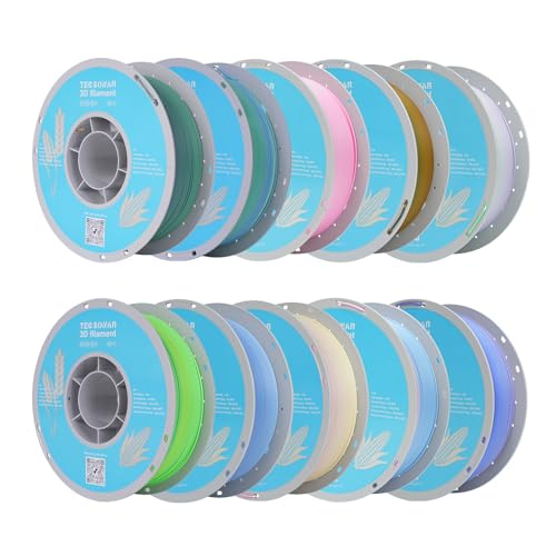 Image of Matte Rainbow PLA 3D Printer Filament, 10Rolls,1KG Spool(2.2lbs) 1.75mm, Multicolor Gradient Filament Bulk for Most FDM 3D Printers,10 Different Matte Rainbow Colors