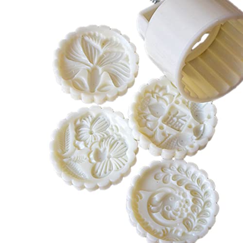 Moules 3D de pâtisserie en plastique : 4 formes à presser pour biscuits - 6