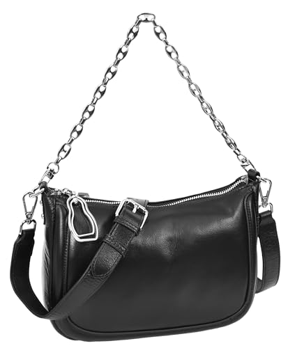 Sac à bandoulière cuir véritable femme grand sac à main hobo décontracté multi-sangles