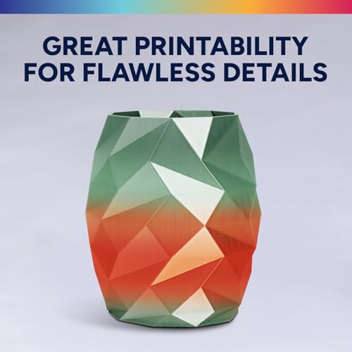 Image of OVERTURE Silk PLA Rainbow Filament 1.75mm, Bi-Color Shiny PLA Finish, Smooth & Glossy, 1kg Spool (2.2lbs), Ideal for Cosplay Jewelry & Home Decor (Silk Lettuce Tomato)