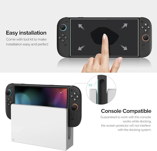TXWLLIU Zestaw 2 Szkieł Ochronnych do Konsoli Nintendo Switch 2 2025, Folia Ochronna na Ekran Ultra HD o Twardości 9H, Odporna na Zarysowania i Zapobiegająca Powstawaniu Pęcherzyków Powietrza